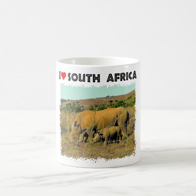 I Heart South Africa Rhino amongst the reeds Coffee Mug (Center)