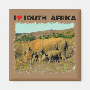 I Heart South Africa Rhino amongst the reeds Magnet