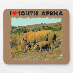 I Heart South Africa Rhino amongst the reeds Mouse Mat