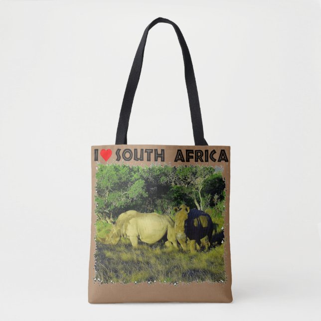 I Heart South Africa Rhino Couple Tote Bag (Front)