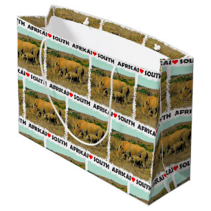 I Heart South Africa Rhino reeds Large Gift Bag