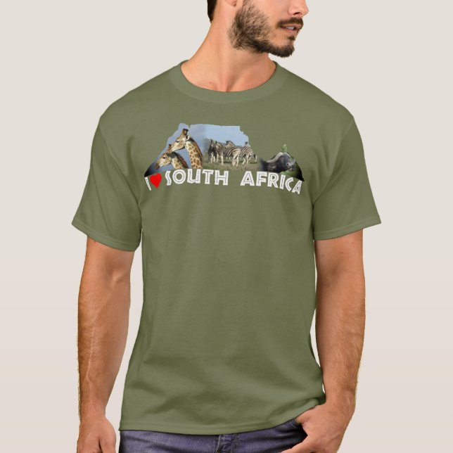 I Heart South Africa Table Mountain Collage T-Shirt (Front)