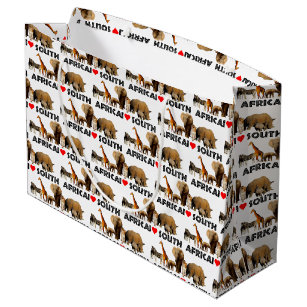 I Heart South Africa Wildlife Collage Large Gift Bag