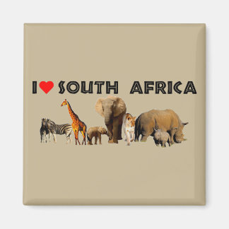 I heart South Africa Wildlife Collage Magnet