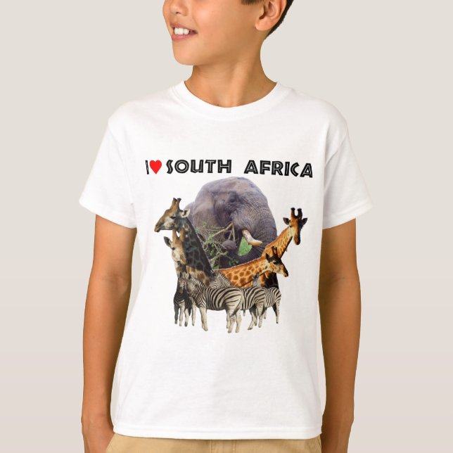 I Heart South Africa Wildlife Collage T-Shirt (Front)