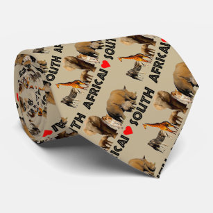 I heart South Africa Wildlife Collage Tie