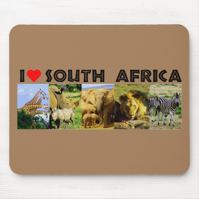 I Heart South Africa Wildlife Photos Mouse Mat (Front)