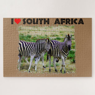 I Heart South Africa young zebra pair Jigsaw Puzzle
