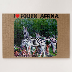 I Heart South Africa Zebra Aloe Jigsaw Puzzle