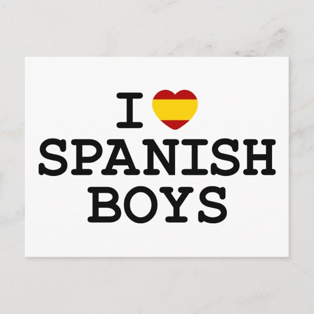 I Heart Spanish Boys Postcard (Front)