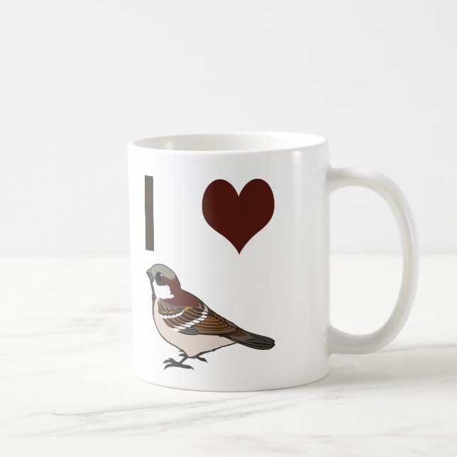 I heart sparrows coffee mug (Right)