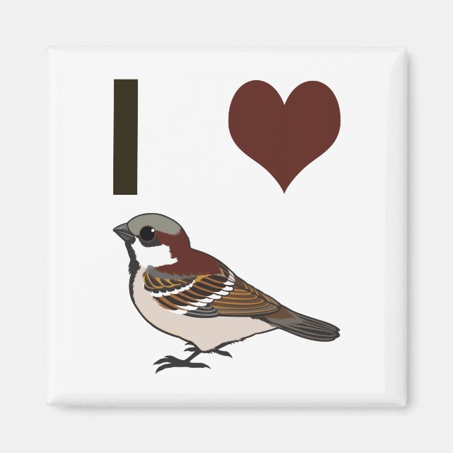 I heart sparrows magnet (Front)