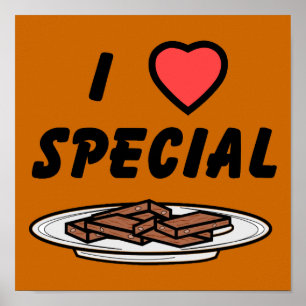 I Heart Special Brownies Poster
