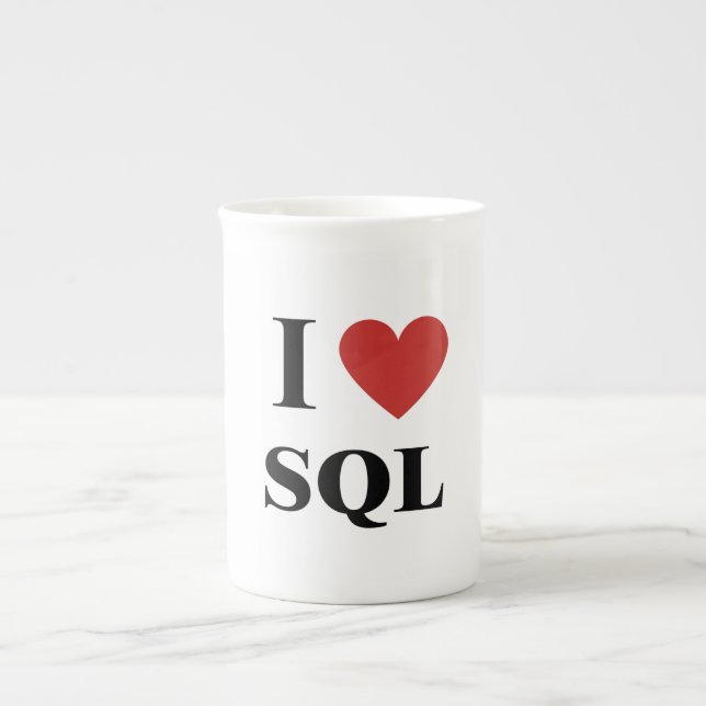 I Heart SQL Bone China Mug (Front)