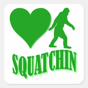 I heart squatchin square sticker