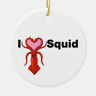 I Heart Squid Ceramic Tree Decoration