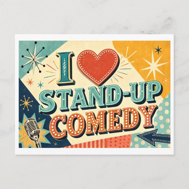 "I [Heart] Stand-Up Comedy" Postcard (Front)