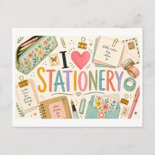 I [Heart] Stationery Postcard