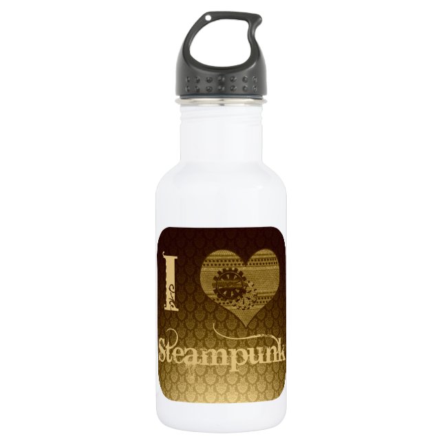 I Heart Steampunk 532 Ml Water Bottle (Front)