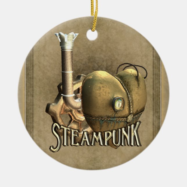 I Heart Steampunk Personalised Ornament (Front)