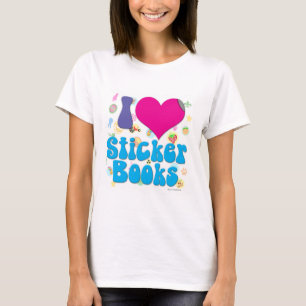I Heart Sticker Books Childhood Nostalgia Motto T-Shirt