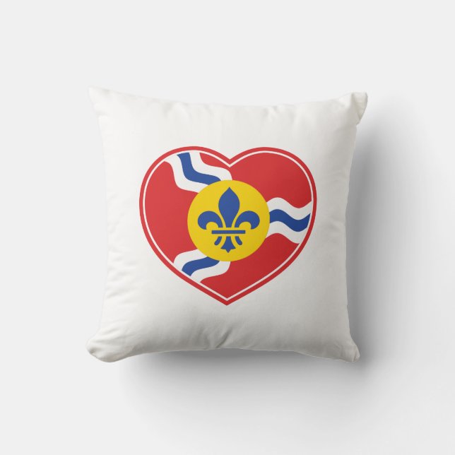 I Heart STL, St Louis Flag Pillow (Front)
