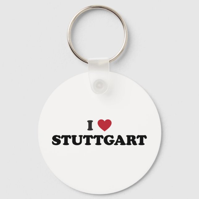 I Heart Stuttgart Germany Key Ring (Front)