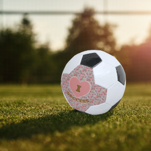 I Heart Success Checkered Pattern Coral Brown Pink Football