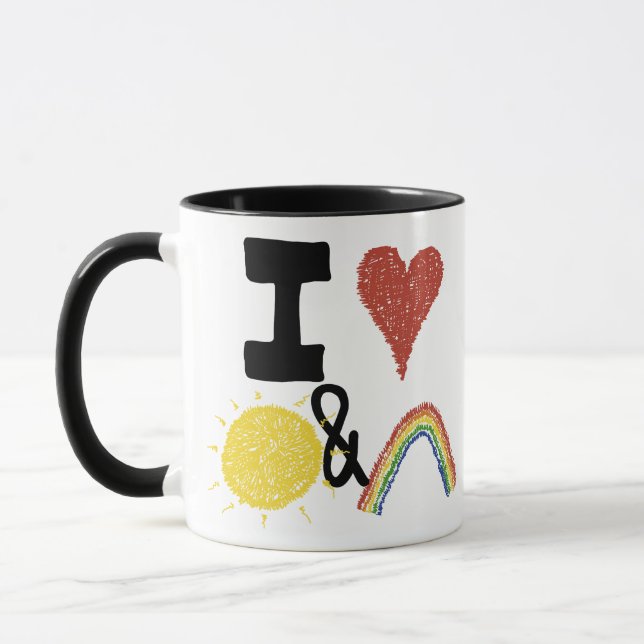 I Heart Sunshines And Rainbows Mug (Left)