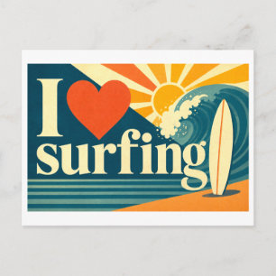 "I [Heart] Surfing" Postcard