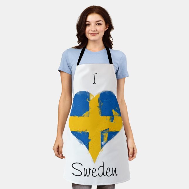I Heart Sweden Swedish Flag Apron (Worn)