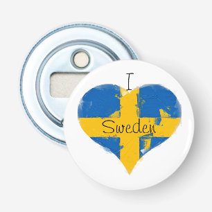 I Heart Sweden Swedish Flag Bottle Opener