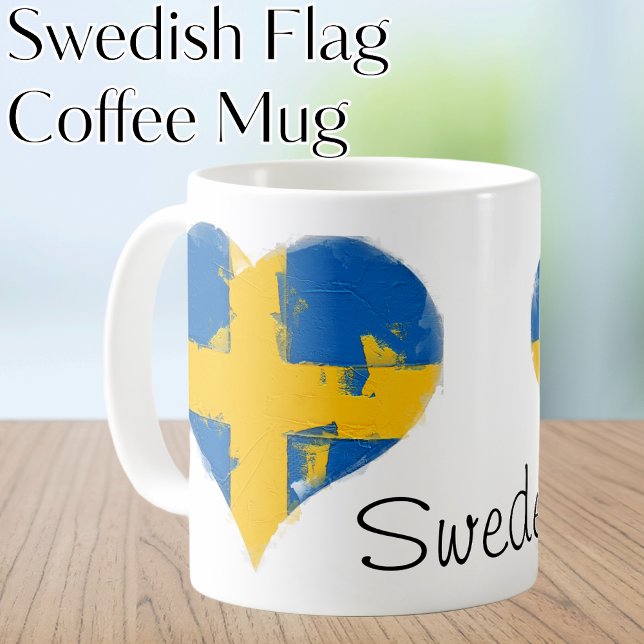 I Heart Sweden Swedish Flag Coffee Mug (I Heart Sweden Swedish Flag Coffee Mug. Celebrate your Swedish ancestry and heritage this midsummer.)