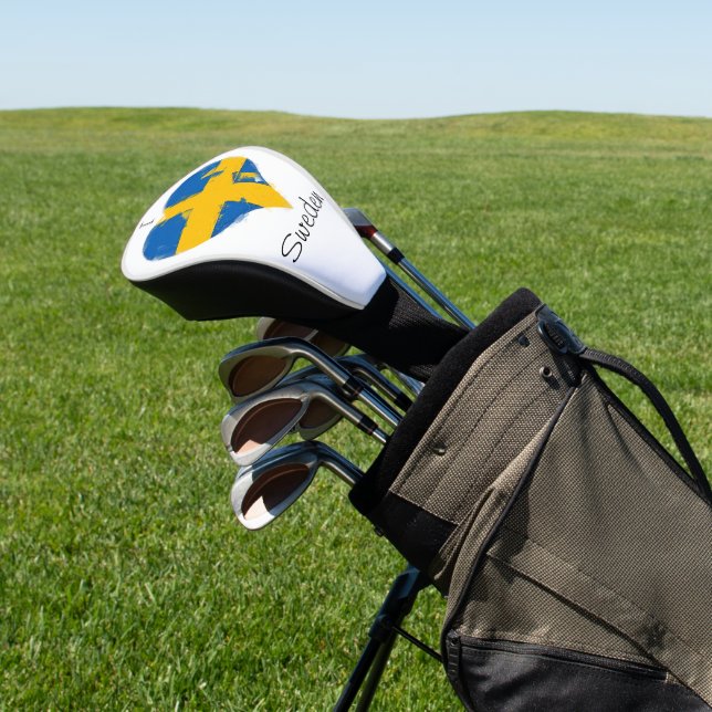 I Heart Sweden Swedish Flag Golf Head Cover (In Situ)