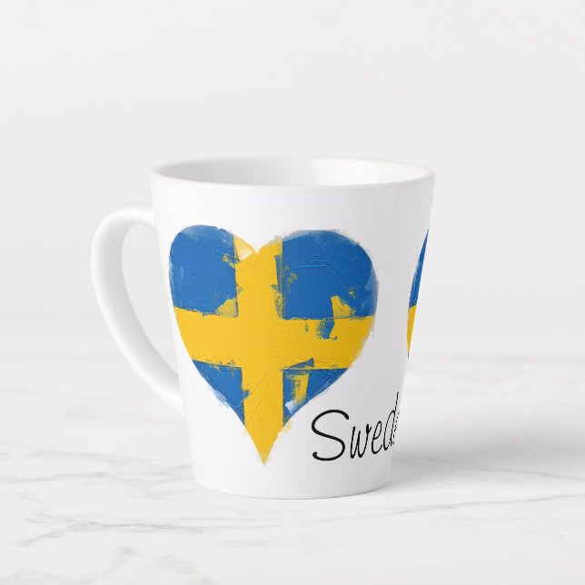 I Heart Sweden Swedish Flag Latte Mug (Left Angle)