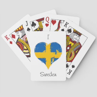I Heart Sweden Swedish Flag Playing Cards