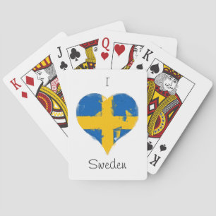 I Heart Sweden Swedish Flag Playing Cards