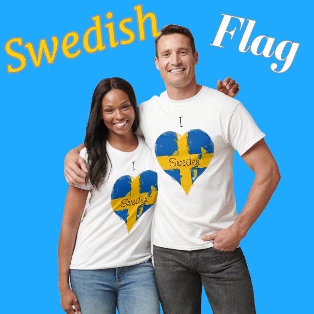 I Heart Sweden Swedish Flag T-Shirt (Creator Uploaded)