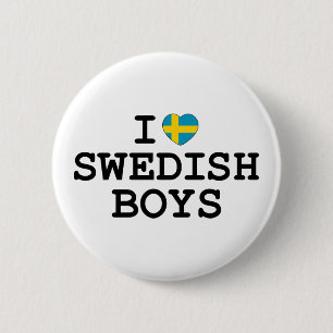I Heart Swedish Boys 6 Cm Round Badge