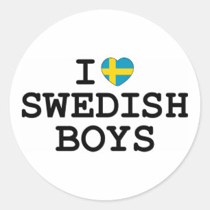 I Heart Swedish Boys Classic Round Sticker