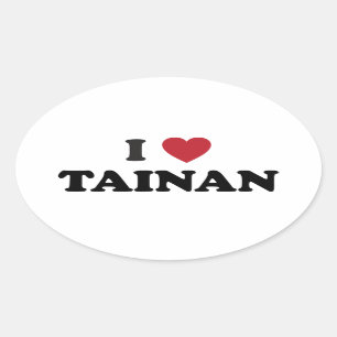 I Heart Tainan Taiwan Oval Sticker