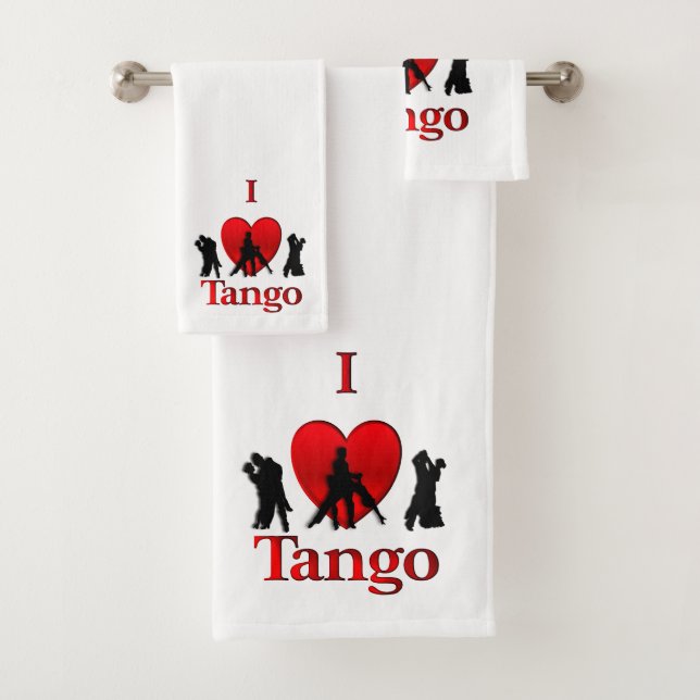 I Heart Tango Bath Towel Set (Insitu)