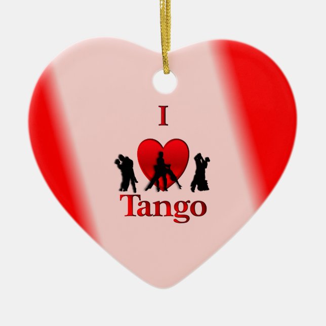I Heart Tango Ceramic Tree Decoration (Front)