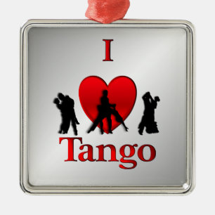 I Heart Tango Dance Metal Tree Decoration