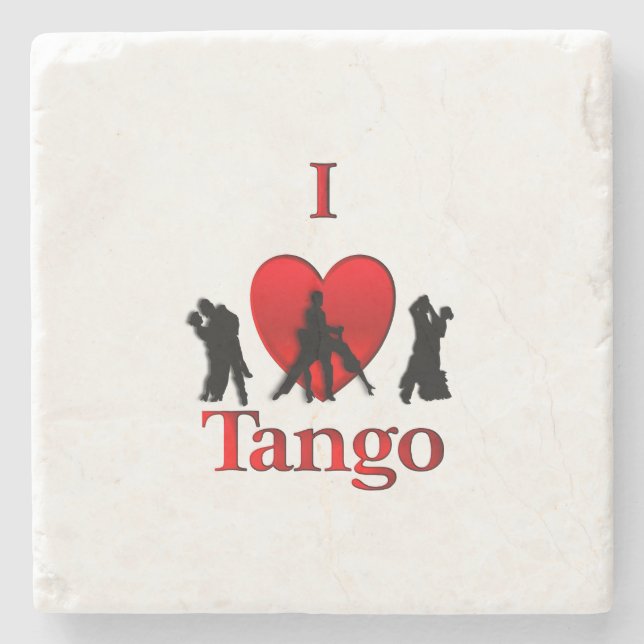 I Heart Tango Stone Coaster (Front)