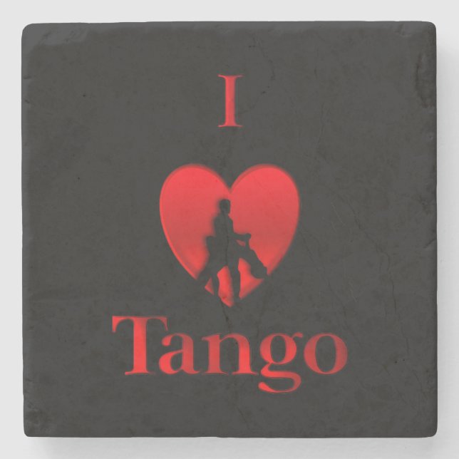 I Heart Tango Stone Coaster (Front)