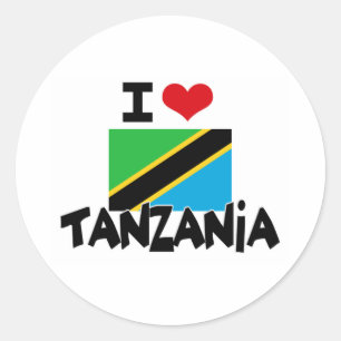 I HEART TANZANIA CLASSIC ROUND STICKER