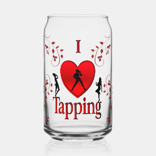 I Heart Tap Dance Can Glass