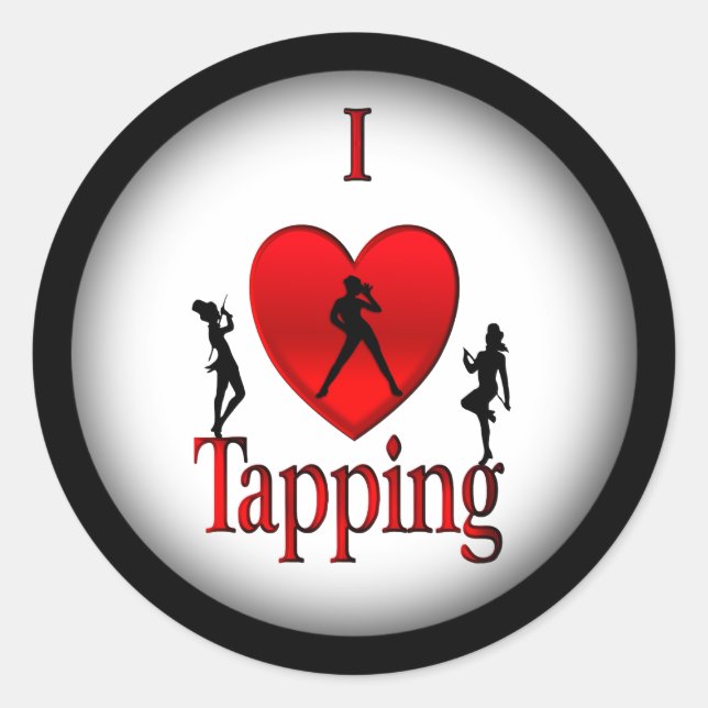 I Heart Tap Dance Classic Round Sticker (Front)