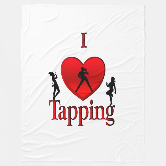 I Heart Tap Dance Fleece Blanket (Front)